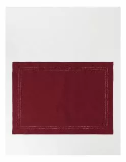 Heritage Elizabeth Hemstitch Placemat in Berry
