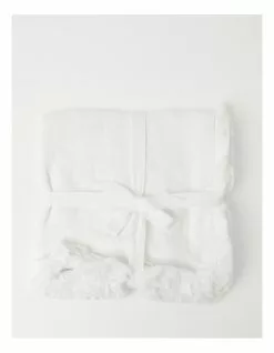 Australian House & Garden Fringed Linen Napkin Set of 4 White