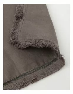 Australian House & Garden Fringed Linen Napkin Set of 4 Dark Stone -Dining Shop 804349720 3 720x928