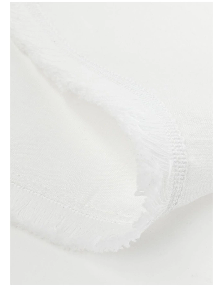 Australian House & Garden Fringed Linen Placemat in White 2 Australian House & Garden Fringed Linen Placemat in White - Image 2