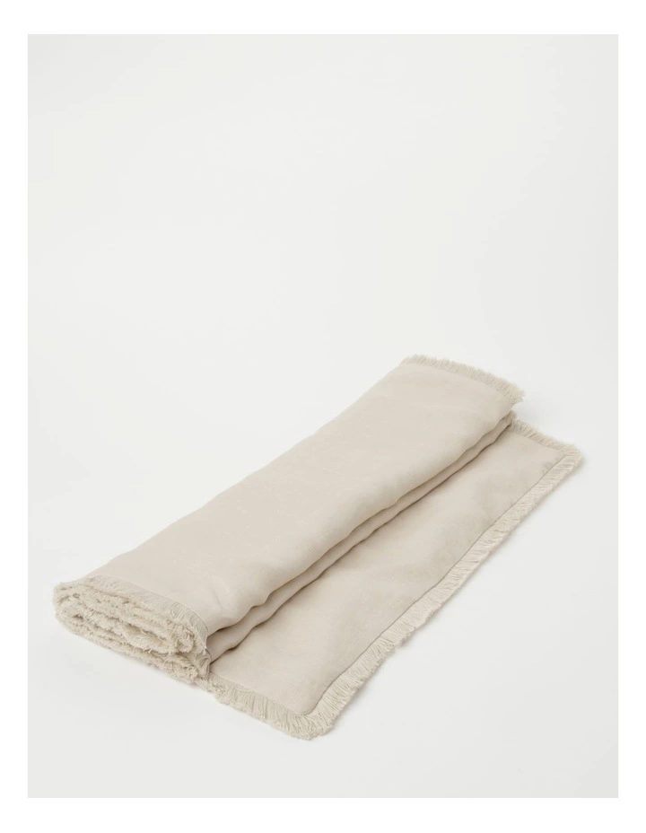 Australian House & Garden Fringed Linen Table Runner Natural 2 Australian House & Garden Fringed Linen Table Runner Natural - Image 2