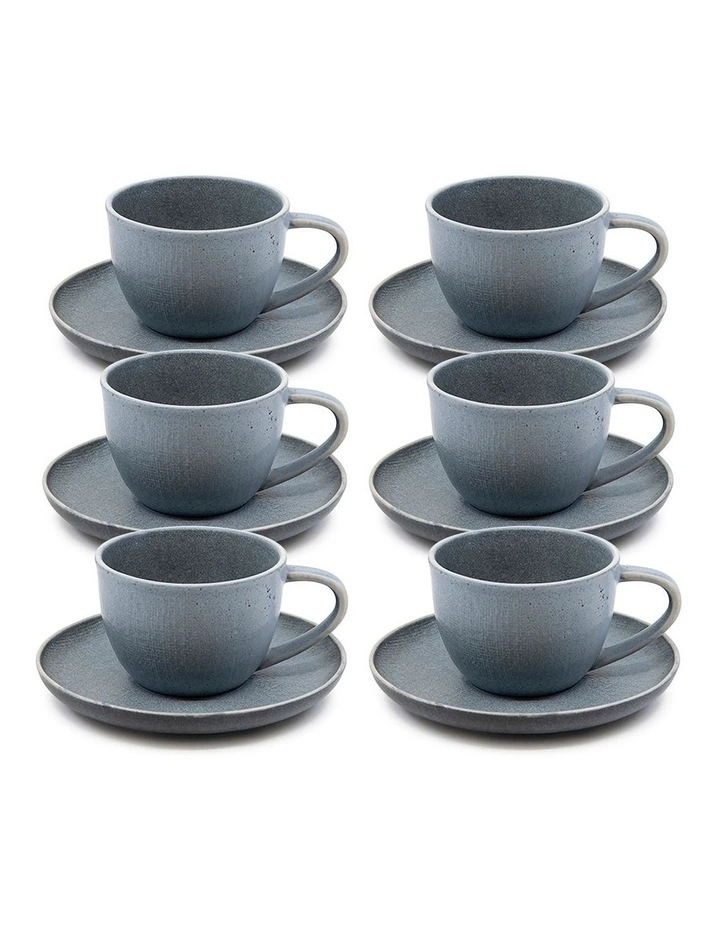 Salt&Pepper HITCH Tea Cup and Saucer Set - 220ml/15cm - Set of 6 1 Salt&Pepper HITCH Tea Cup and Saucer Set - 220ml/15cm - Set of 6