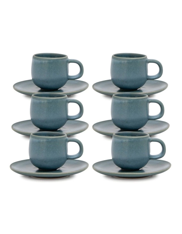 Salt&Pepper Hue Espresso Cup & Saucer - 85ml - Sage - Set of 6 1 Salt&Pepper Hue Espresso Cup & Saucer - 85ml - Sage - Set of 6