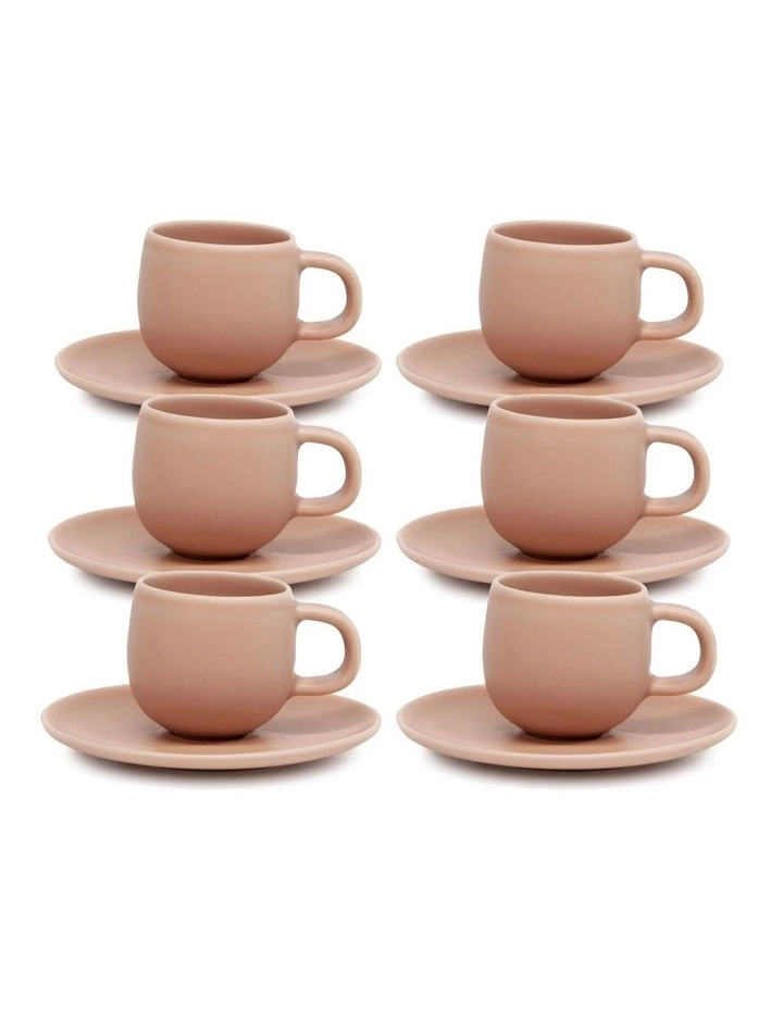 Salt&Pepper Hue Espresso Cup & Saucer - 85ml - Blush - Set of 6 1 Salt&Pepper Hue Espresso Cup & Saucer - 85ml - Blush - Set of 6