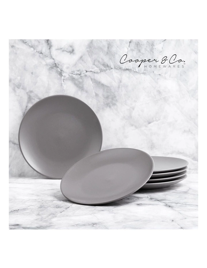 Cooper & Co 21cm Annisa Side Plate Set Of 6 Grey 2 Cooper & Co 21cm Annisa Side Plate Set Of 6 Grey - Image 2