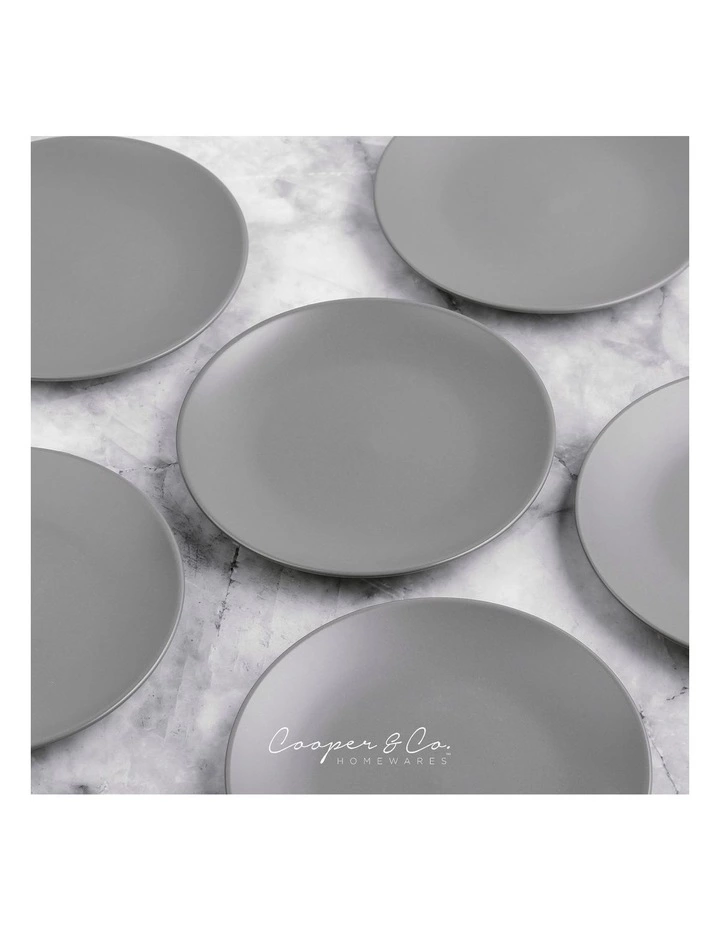 Cooper & Co 21cm Annisa Side Plate Set Of 6 Grey 4 Cooper & Co 21cm Annisa Side Plate Set Of 6 Grey - Image 4