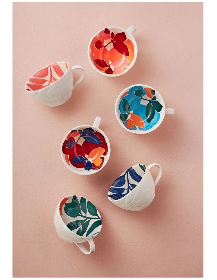 Maxwell & Williams Andalusia Leaf 540ml Jumbo Mug Cyan 3 Maxwell & Williams Andalusia Leaf 540ml Jumbo Mug Cyan - Image 3