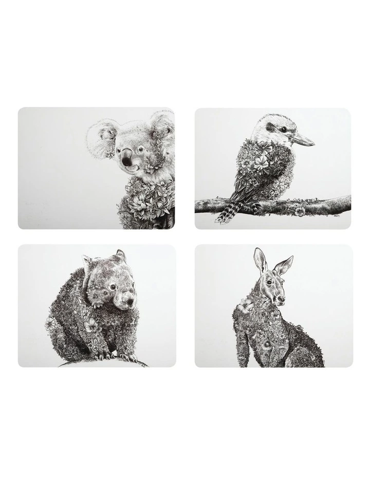 Maxwell & Williams Marini Ferlazzo Animals of Australia 34x26.5cm Set of 4 Gift Boxed Cork Back Placemat 1 Maxwell & Williams Marini Ferlazzo Animals of Australia 34x26.5cm Set of 4 Gift Boxed Cork Back Placemat
