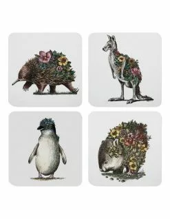 Maxwell & Williams Marini Ferlazzo Australian Families Set of 4 10.5cm Cork Back Coaster