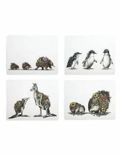 Maxwell & Williams Marini Ferlazzo Australian Families 34x26.5cm Set of 4 Gift Boxed Cork Back Placemat