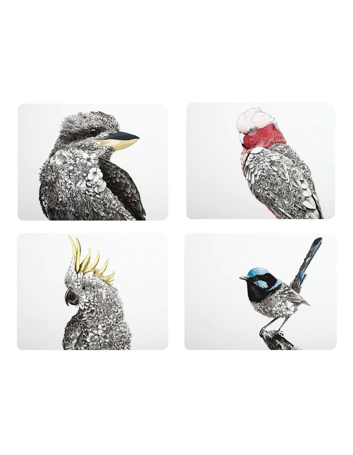 Maxwell & Williams Marini Ferlazzo Birds of Australia 34x26.5cm Set of 4 Gift Boxed Cork Back Placemat 1 Maxwell & Williams Marini Ferlazzo Birds of Australia 34x26.5cm Set of 4 Gift Boxed Cork Back Placemat