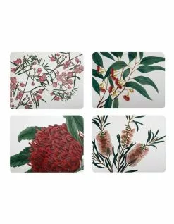 Maxwell & Williams Royal Botanic Gardens 34x26.5cm Set of 4 Gift Boxed Cork Back Placemat