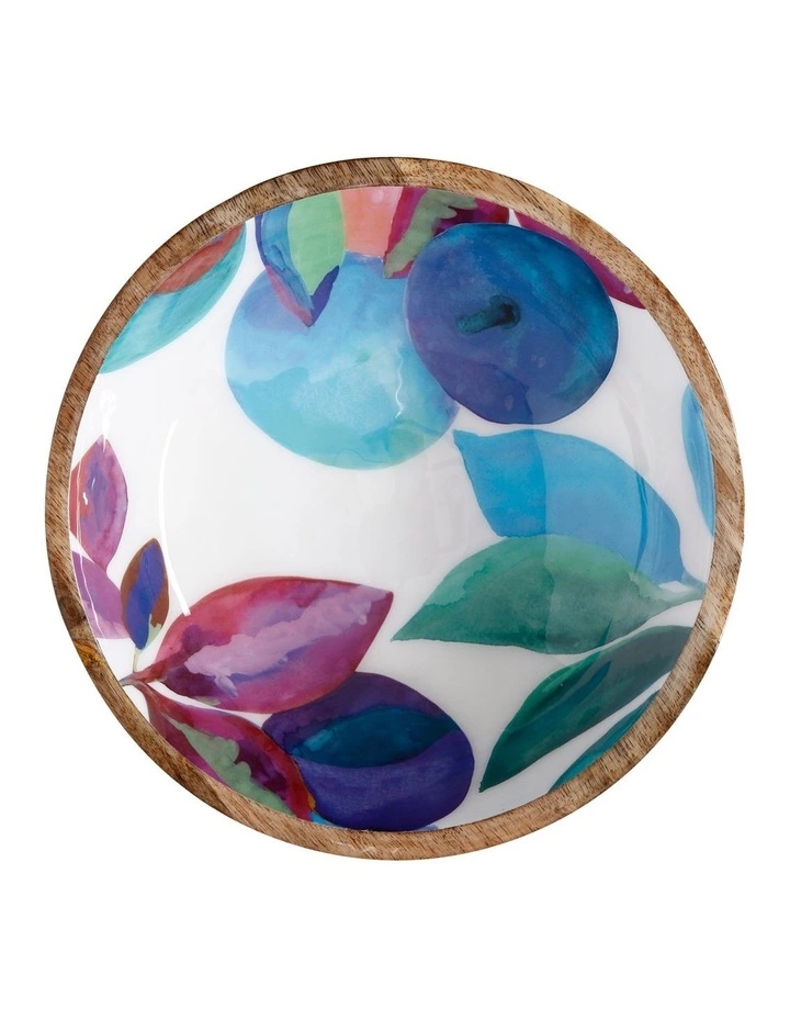 Maxwell & Williams Samba 24cm Mango Wood & Enamel Finish Bowl 2 Maxwell & Williams Samba 24cm Mango Wood & Enamel Finish Bowl - Image 2