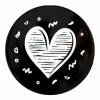 Maxwell & Williams The Letterettes Ceramic 10.5cm Heart Gift Boxed Round Coaster Black