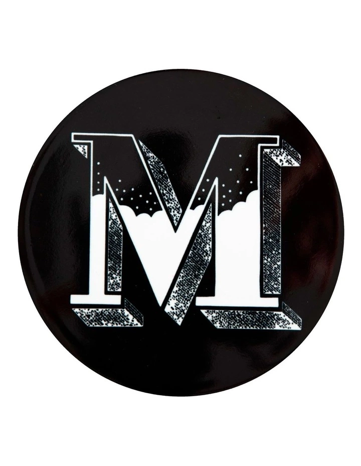 Maxwell & Williams The Letterettes Ceramic 10.5cm M Gift Boxed Round Coaster Black 1 Maxwell & Williams The Letterettes Ceramic 10.5cm M Gift Boxed Round Coaster Black