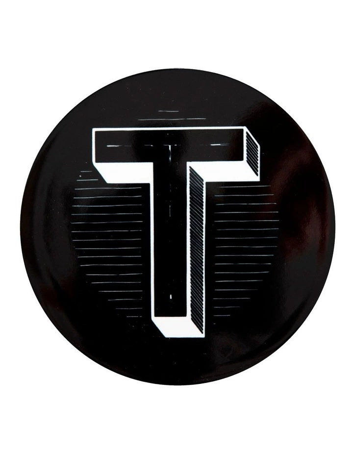 Maxwell & Williams The Letterettes Ceramic 10.5cm T Gift Boxed Round Coaster Black 1 Maxwell & Williams The Letterettes Ceramic 10.5cm T Gift Boxed Round Coaster Black