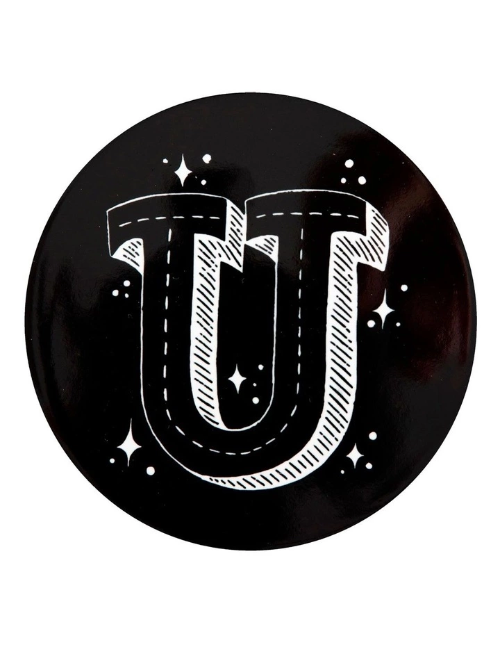 Maxwell & Williams The Letterettes Ceramic 10.5cm U Gift Boxed Round Coaster Black 1 Maxwell & Williams The Letterettes Ceramic 10.5cm U Gift Boxed Round Coaster Black