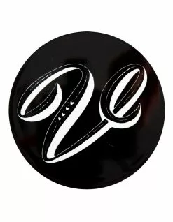 Maxwell & Williams The Letterettes Ceramic 10.5cm V Gift Boxed Round Coaster Black