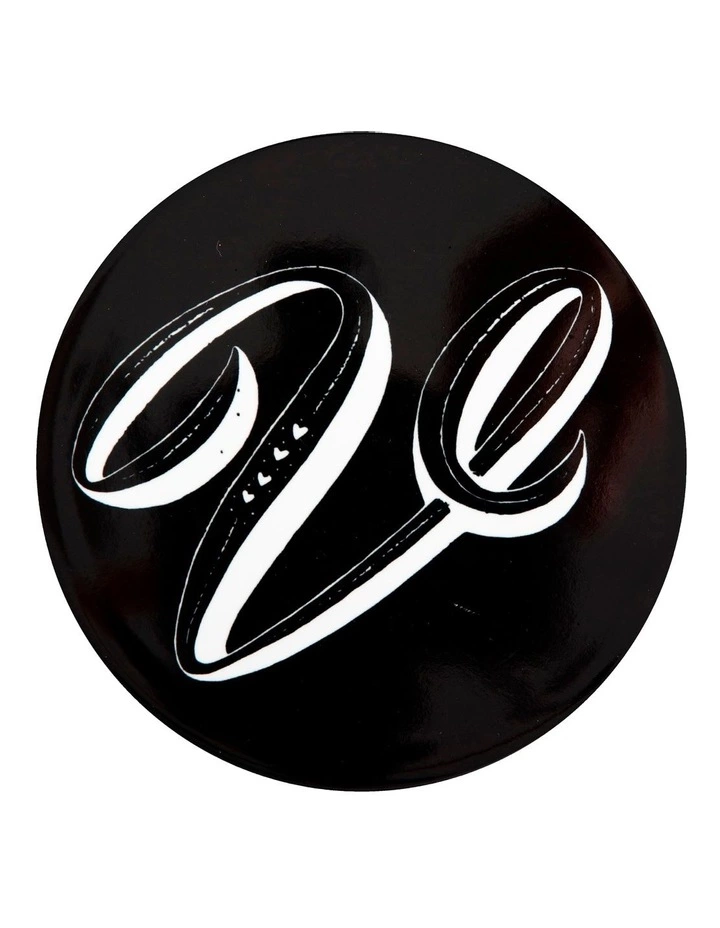 Maxwell & Williams The Letterettes Ceramic 10.5cm V Gift Boxed Round Coaster Black 1 Maxwell & Williams The Letterettes Ceramic 10.5cm V Gift Boxed Round Coaster Black