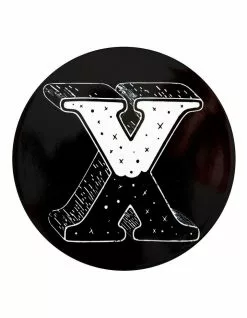 Maxwell & Williams The Letterettes Ceramic 10.5cm X Gift Boxed Round Coaster Black