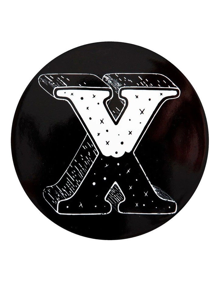 Maxwell & Williams The Letterettes Ceramic 10.5cm X Gift Boxed Round Coaster Black 1 Maxwell & Williams The Letterettes Ceramic 10.5cm X Gift Boxed Round Coaster Black