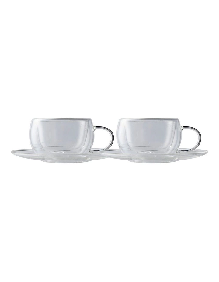 Maxwell & Williams Blend Double Wall 80ml 2pc Gift Boxed Cup & Saucer Set 1 Maxwell & Williams Blend Double Wall 80ml 2pc Gift Boxed Cup & Saucer Set