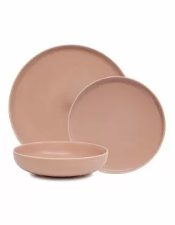 Salt&Pepper Hue 12 Piece Dinner Set Blush Pink