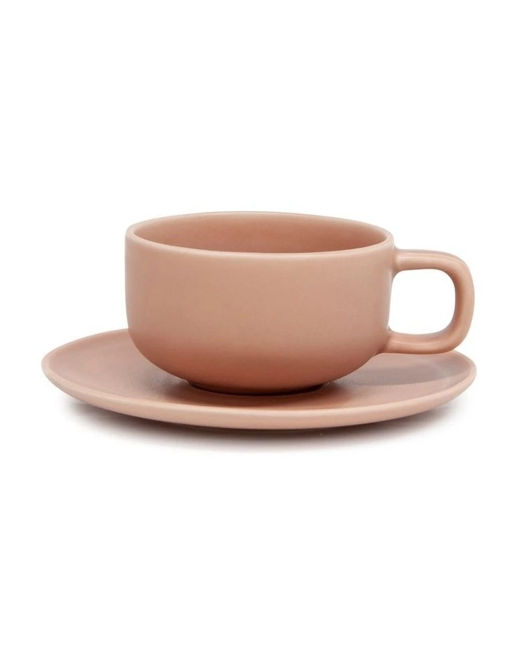 Salt&Pepper Hue 200ml Tea Cup & Saucer Set Blush 1 Salt&Pepper Hue 200ml Tea Cup & Saucer Set Blush