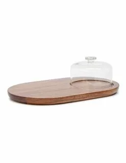 Salt&Pepper Provedore Oval 40cm Serving Board With Dome Natural