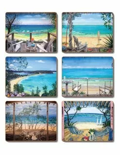 Cinnamon Coastal Verandahs set of 6 Placemats