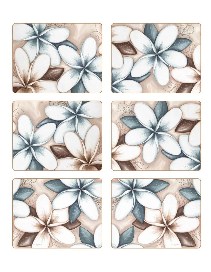 Cinnamon Ocean Frangipani Placemats Set of 6 1 Cinnamon Ocean Frangipani Placemats Set of 6
