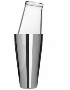 Uber Bar Tools Boston Tin & Glass Set Chrome