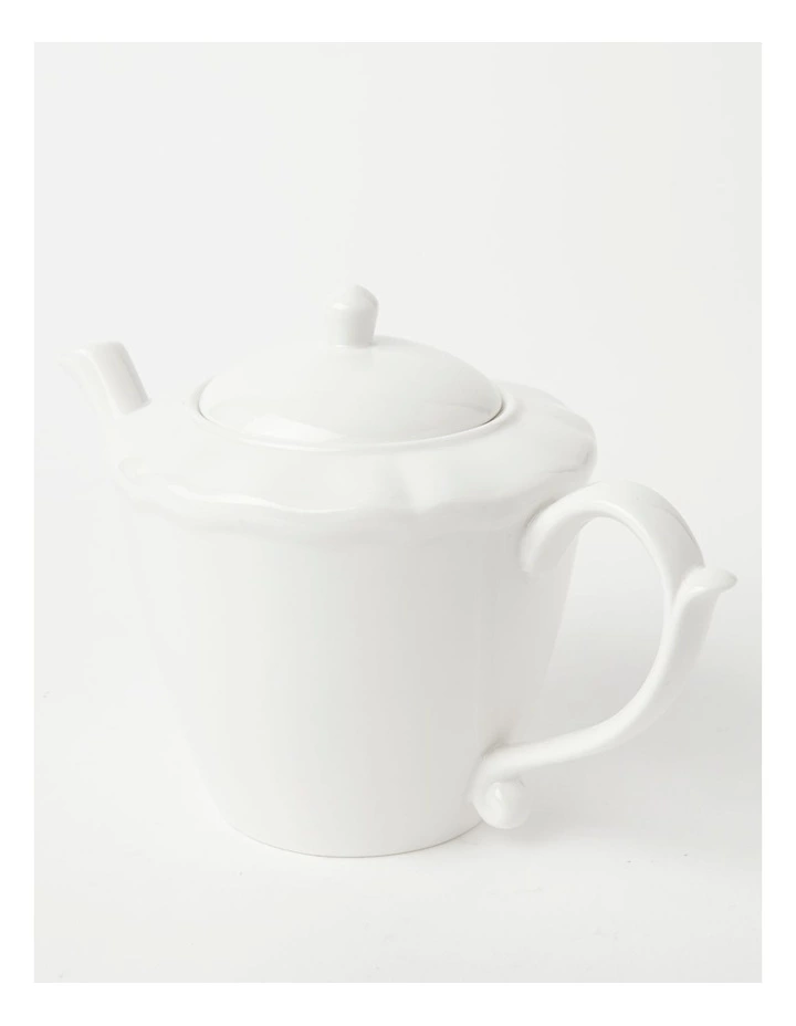 Heritage Scalloped Teapot White 2 Heritage Scalloped Teapot White - Image 2