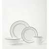 Heritage Ribbed 16pc Dinner Set with Blue Rim