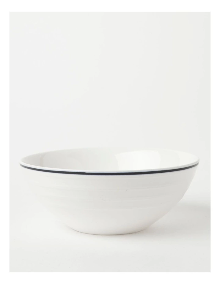 Heritage Ribbed 12pc Dinner Set with Blue Rim 2 Heritage Ribbed 12pc Dinner Set with Blue Rim - Image 2