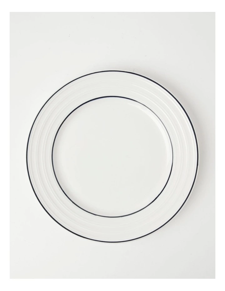 Heritage Ribbed 12pc Dinner Set with Blue Rim 4 Heritage Ribbed 12pc Dinner Set with Blue Rim - Image 4