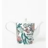 Heritage Australian Floral Teapot with Strainer White