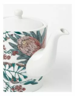 Heritage Australian Floral Teapot with Strainer White -Dining Shop 826734790 4 720x928