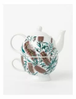 Heritage Australian Floral Teapot for One White