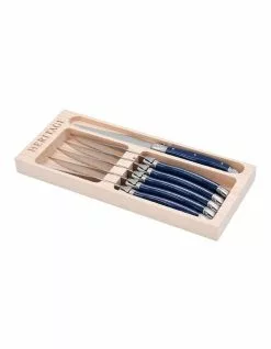 Heritage Laguiole Sophistique 6 Pce Steak Knife Set - Blue