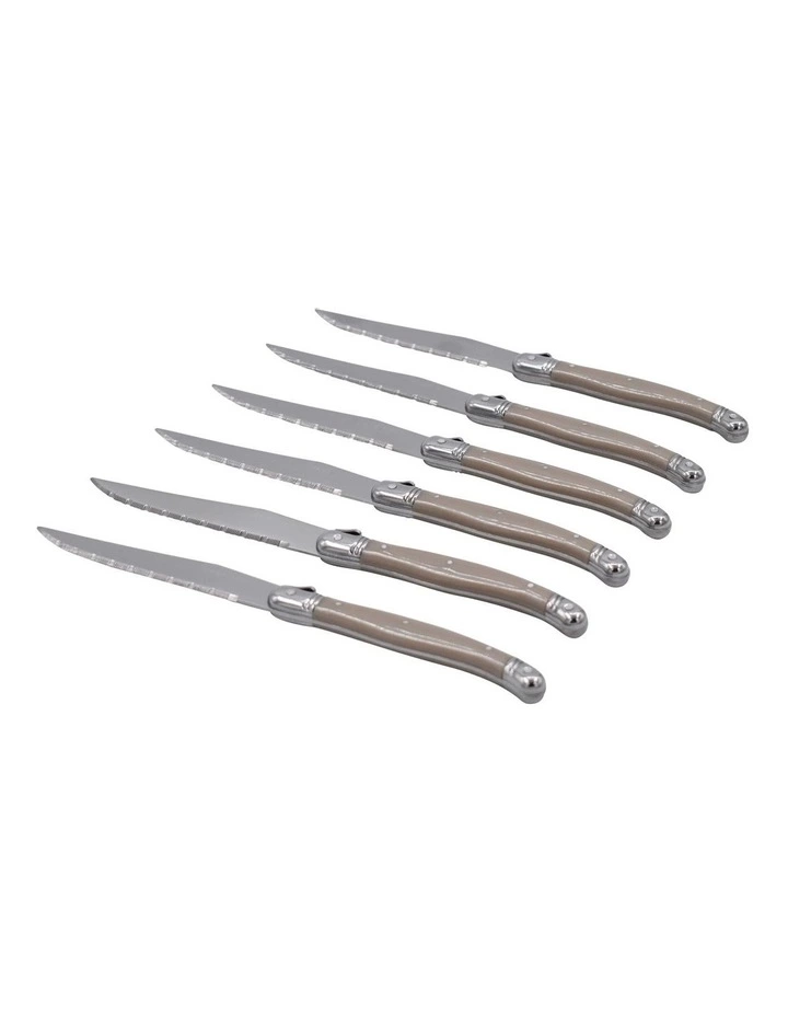 Heritage Laguiole Sophistique 6 Pce Steak Knife Set - Gold 2 Heritage Laguiole Sophistique 6 Pce Steak Knife Set - Gold - Image 2