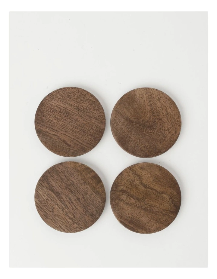 Heritage Walnut Look Coaster Set of 4 - 10cm 1 Heritage Walnut Look Coaster Set of 4 - 10cm