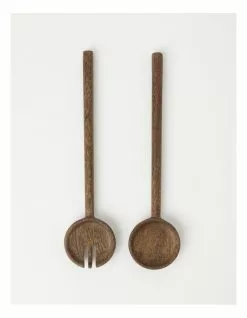Heritage Walnut Look Set of 2 Salad Servers 5 Heritage Walnut Look Set of 2 Salad Servers -Dining Shop 826996510 1 720x928
