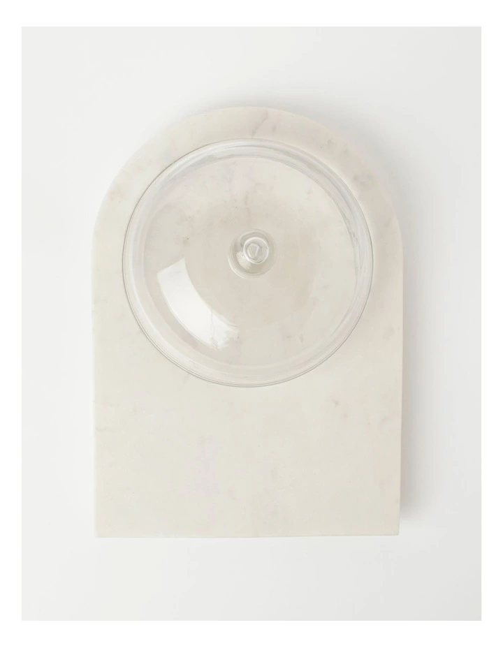 Heritage White Marble Cake Dome With Glass 2 Heritage White Marble Cake Dome With Glass - Image 2