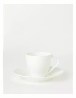 Vue Studio Tea Cup & Saucer Plain White