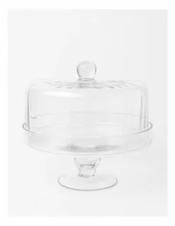 Heritage Ribbed Cake Dome And Stand 25.5x25cm
