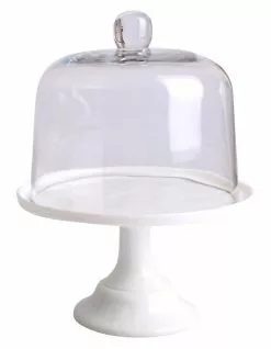 Heritage Blanche Cake Dome And Stand 19.5x26cm