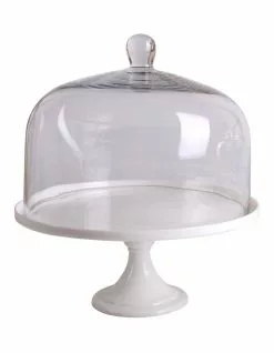 Heritage Blanche Cake Dome And Stand 30x33.5cm