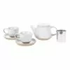 Robert Gordon Ritual Collection Tea Set - Speckled White with raw speckled clay
