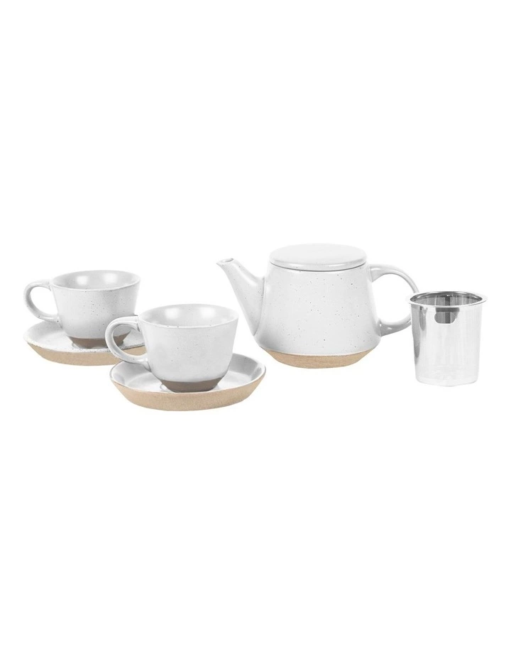 Robert Gordon Ritual Collection Tea Set - Speckled White with raw speckled clay 1 Robert Gordon Ritual Collection Tea Set - Speckled White with raw speckled clay